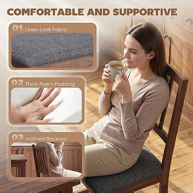 HOMCOM Set of 4 Dining Chairs with Legs, Kitchen Chairs