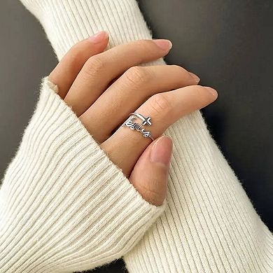 Exquisite Cross Ring, Warm Metallic Texture, Low-Key Elegance for Daily Wear