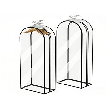 2-Pack 40" Ultra Clear Garment Bags, 10" Gussets for Travel & Storage(Hangers Not Included)