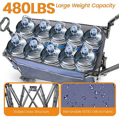 Heavy Duty Folding Wagon Cart with Canopy