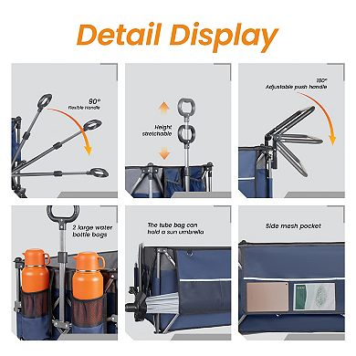 Heavy Duty Folding Wagon Cart with Canopy