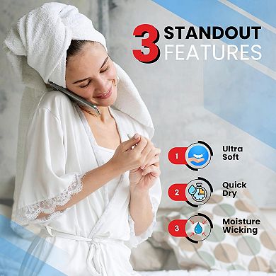Luxury Ring-spun Cotton Bath Towels Set Of 4 Soft Absorbent & Quick-drying For Bathroom Gym Use