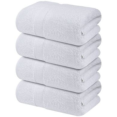 Luxury Ring-spun Cotton Bath Towels Set Of 4 Soft Absorbent & Quick-drying For Bathroom Gym Use