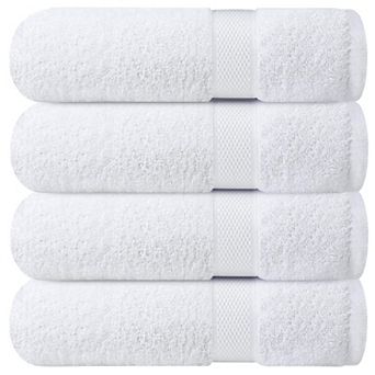 Luxury Ring-spun Cotton Bath Towels Set Of 4 Soft Absorbent & Quick-drying For Bathroom Gym Use