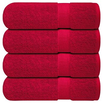 Luxury Ring-spun Cotton Bath Towels Set Of 4 Soft Absorbent & Quick-drying For Bathroom Gym Use
