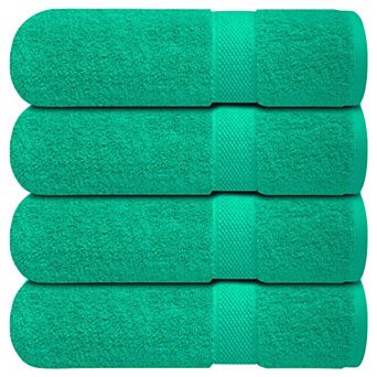 Luxury Ring-spun Cotton Bath Towels Set Of 4 Soft Absorbent & Quick-drying For Bathroom Gym Use