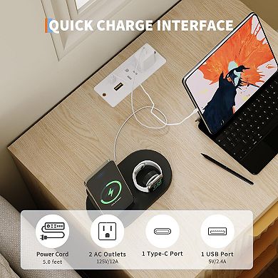 Fluted Nightstand Set of 2