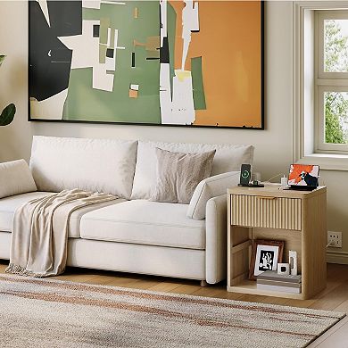 Fluted Nightstand Set of 2