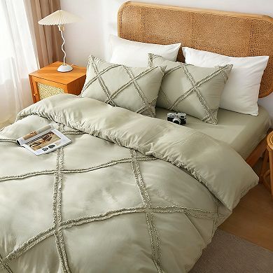 Geometric Fleece Duvet Cover Set - Queen Size