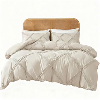 Geometric Fleece Duvet Cover Set - Queen Size