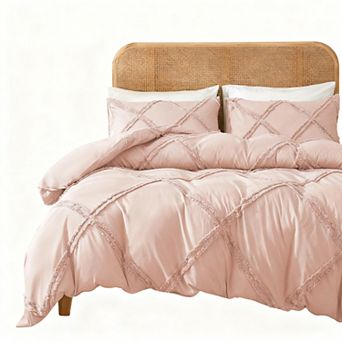 Geometric Fleece Duvet Cover Set - Queen Size