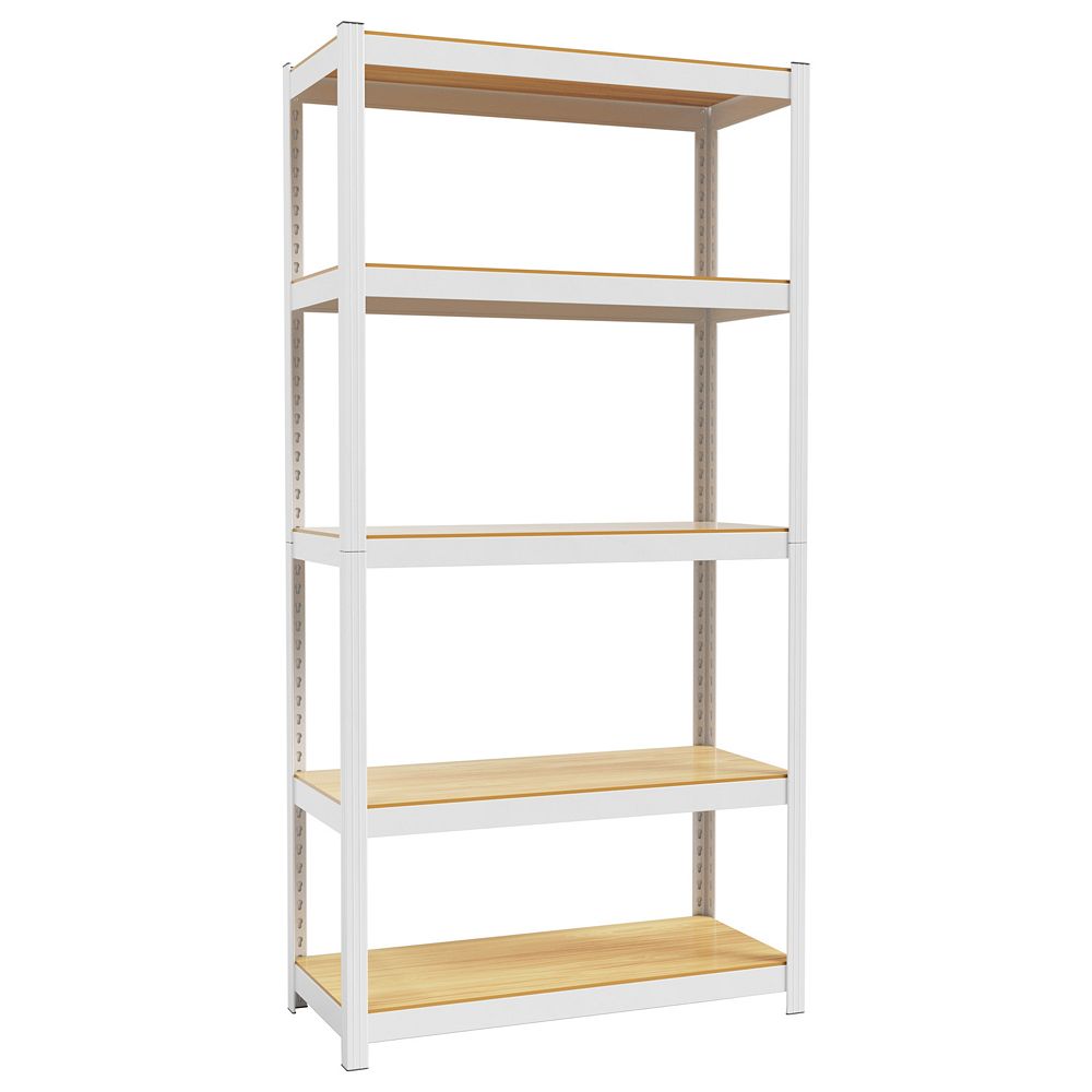 36" W x 16" D x 72" H 5 Tier White Metal Shelving Unit