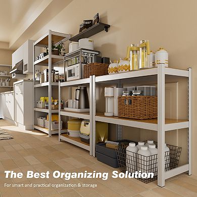 36" W x 16" D x 72" H 5 Tier White Metal Shelving Unit