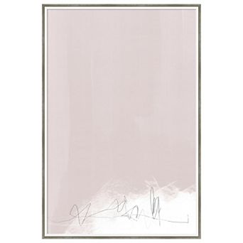 Amanti Art Framed Fabric Pinboard, Whispers in Soft Beige Printed Bulletin Board