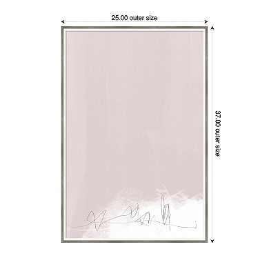 Amanti Art Framed Fabric Pinboard, Whispers in Soft Beige Printed Bulletin Board