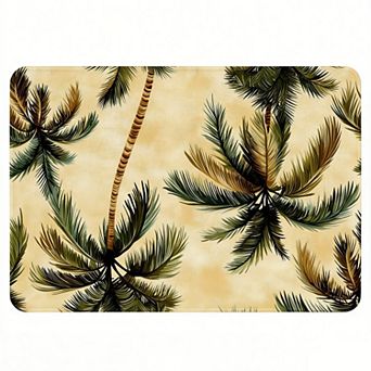 Palm Tree Print Floor Mat, Non-Slip Tropical Style Entryway Mat