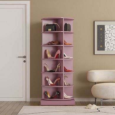 KWPZQEB 360 Rotating Round Shoe Cabinet