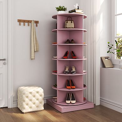 KWPZQEB 360 Rotating Round Shoe Cabinet