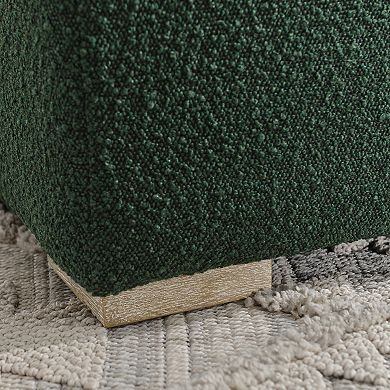 Square Boucle Upholstered Ottoman