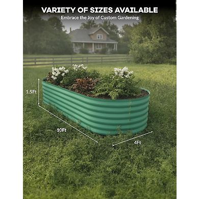 2-Pack 300*120*45cm Galvanized Metal Raised Garden Bed Kit Outdoor Deep Root Planter Box