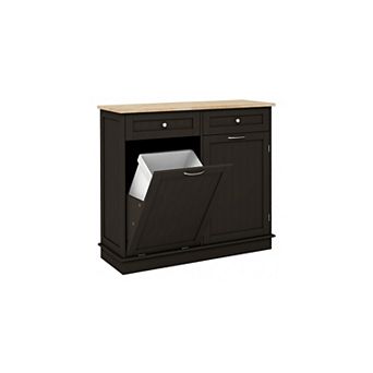 Tilt Out Trash Cabinet Kitchen Garbage Can Storage with Drawers