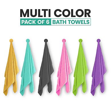 6-pack Bath Towels - 30" X 60" Ultra Soft Cotton Large Towels- Highly Absorbent