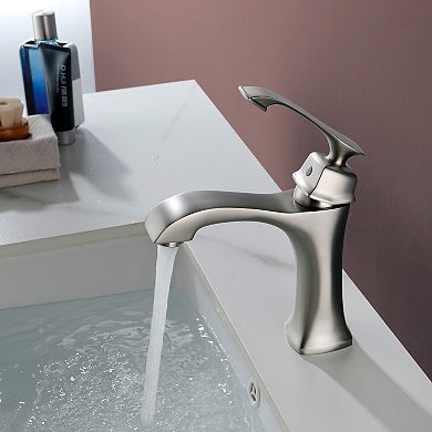 1.2 GPM Single Handle Single Hole Bathroom Faucet with Water Supply Hose and Mounting Hardware
