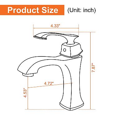 1.2 GPM Single Handle Single Hole Bathroom Faucet with Water Supply Hose and Mounting Hardware