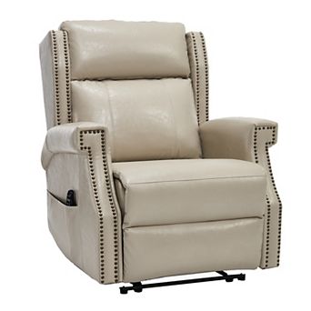 Manual Faux Leather Recliner, Heavy-Duty Motion, 8 Vibrating Nodes & 3 Massage Modes
