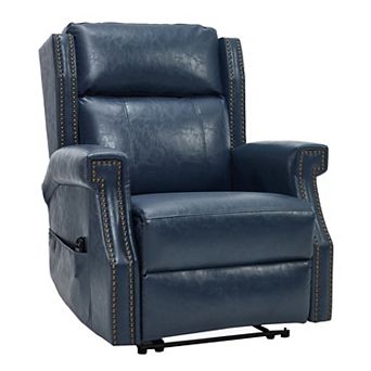 Manual Faux Leather Recliner, Heavy-Duty Motion, 8 Vibrating Nodes & 3 Massage Modes