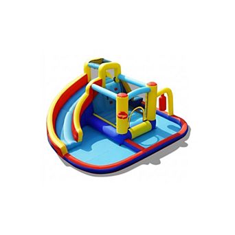 7 in 1 Inflatable Water Slide Bounce House With Blower And Splash Pool