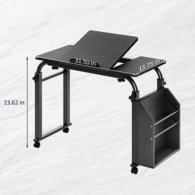 47.24 in Overbed Table with Wheels
