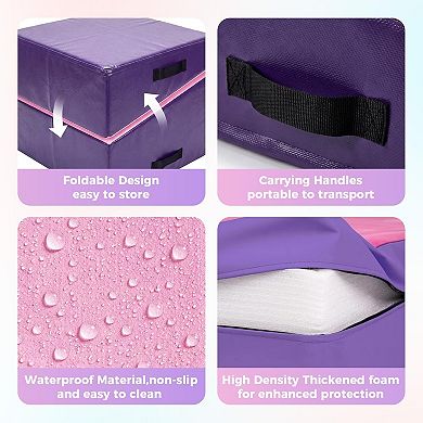 Incline Tumbling Mat Folding Gymnastics Cheese Mat for Kids Juniors Exercise, Waterproof Cover