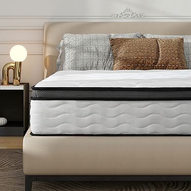 KWPZQEB 12 Inch Medium Firm Hybrid Mattress with Individually Wrapped Pocket Coils Innerspring
