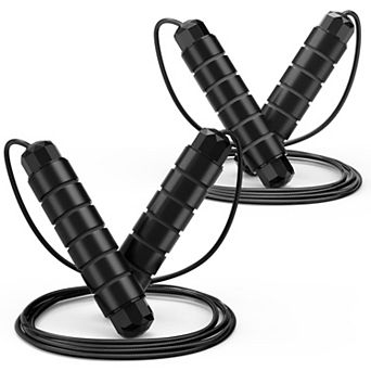 Anti-Tangle Jump Rope with Adjustable Steel Foam Handles Home Fitness Equipment