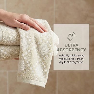 Diamond Pattern Pure Cotton Hand Towel Set 2 Pack, Soft Absorbent Quick Dry Towels 13" x 29"