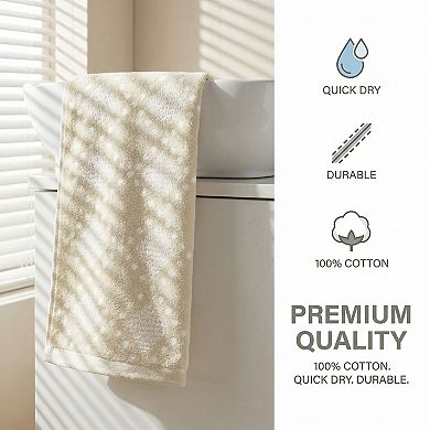 Diamond Pattern Pure Cotton Hand Towel Set 2 Pack, Soft Absorbent Quick Dry Towels 13" x 29"