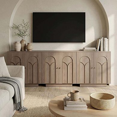 Accent Storage Cabinet Sideboard with Gold Trim