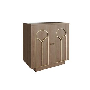 Accent Storage Cabinet Sideboard with Gold Trim