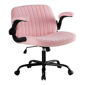 YIORTWO Wide Seat Office Chair with Wheels, Flip-Up Armrests, Swivel Adjustable Desk Chair