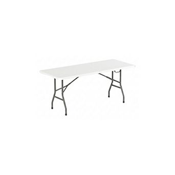 6 Ft Folding Table Portable Fold in Half Utility Table with HDPE Top
