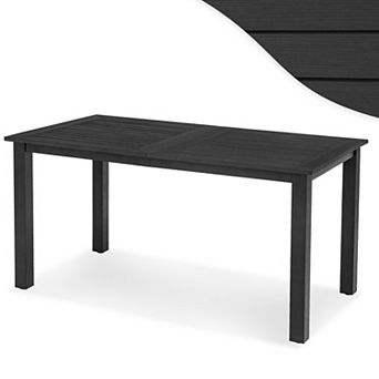 Hearthshire 6-Person Outdoor Dining Table, Weather-Resistant Rectangle Patio Dining Table
