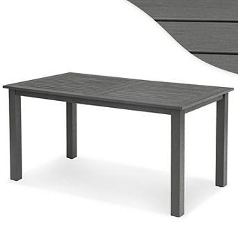 Hearthshire 6-Person Outdoor Dining Table, Weather-Resistant Rectangle Patio Dining Table
