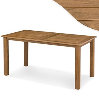 Hearthshire 6-Person Outdoor Dining Table, Weather-Resistant Rectangle Patio Dining Table