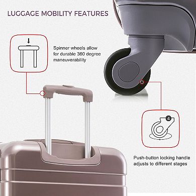 KWPZQEB New Model Gradient Ramp ABS Hardshel Luggage Set of 3, 20''24''28''
