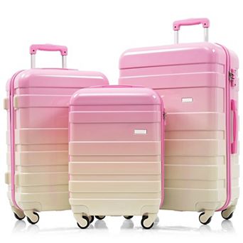 KWPZQEB New Model Gradient Ramp ABS Hardshel Luggage Set of 3, 20''24''28''