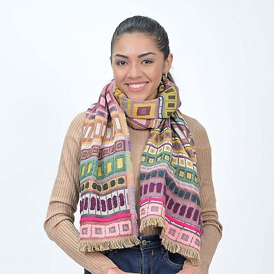 City Lines Stripe Embroidered Scarf