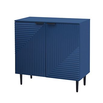 KWPZQEB Modern Minimalist Side Cabinets with Adjustable Shelves & Geometric Door Design