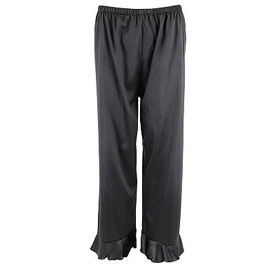 CTM Women's Plus Size Sleek Satin Pajama Set