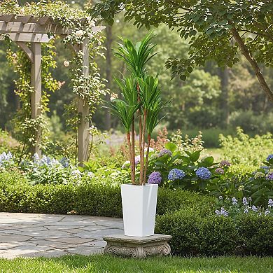 4.8FT Artificial Dracaena Tree in White Planter